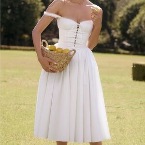 House of CB White Off-Shoulder Midi Dress